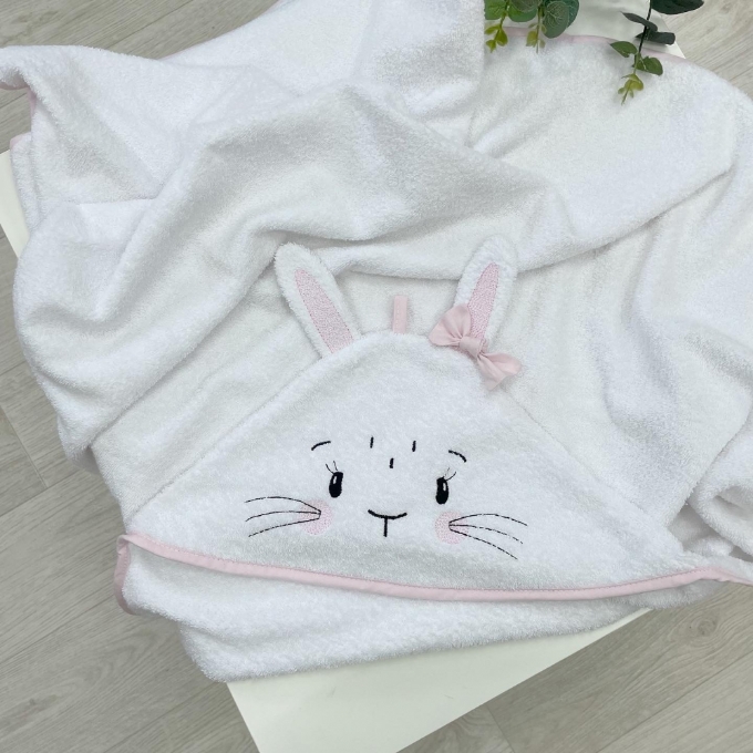 Prosop bebe copii cu gluga din bumbac, Iepuras (3)